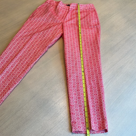 Talbots Women’s Heritage Red Paisley Geometric Print Cropped Ankle Pants Size 6 - Picture 4 of 12